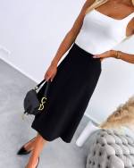 Black Comfortable Midi Skirt