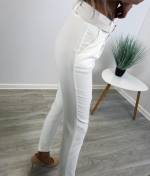 White Classy Belted Pants