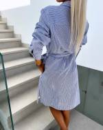 Blue Striped Casual Dress