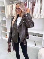 Taupe Oversize Sporta Džemperis