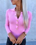 Purple Golden Snap Button Sweater
