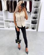 Roosa Vööga Vest-jakk