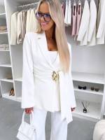 Roosa Kuldse Detailiga Seotav Pintsak