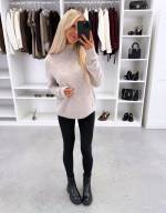 Hall Kõrge Kaelusega Pehme Kampsun