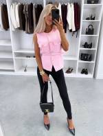 Roosa Vööga Vest-jakk