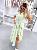 Žalias Patogi Suknelė Su Diržu