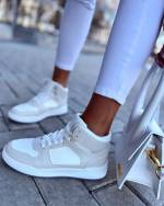 Белое Удобные кроссовки на каждый день с высоким кантом