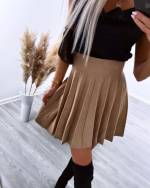 Black Glossy Skater Skirt