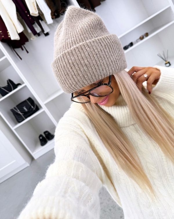 Taupe Beanie Müts