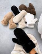 Бежевый Мягкие уютные перчатки