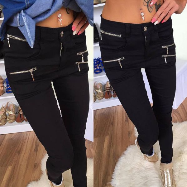 Black Thicker Stretch Trousers