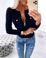 Blue Gold Detail Sweater