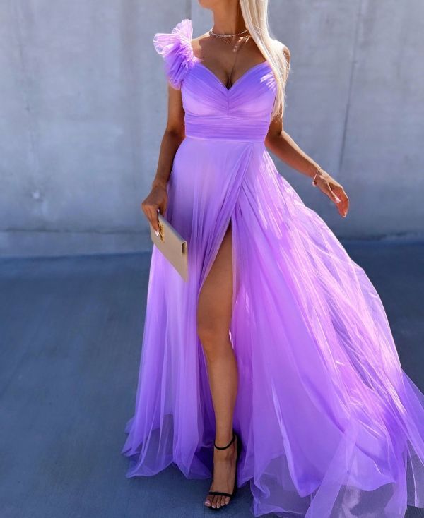 Violetinė Tulle Dress