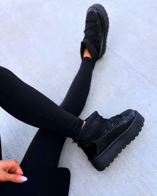 Black Warm Winter Boots