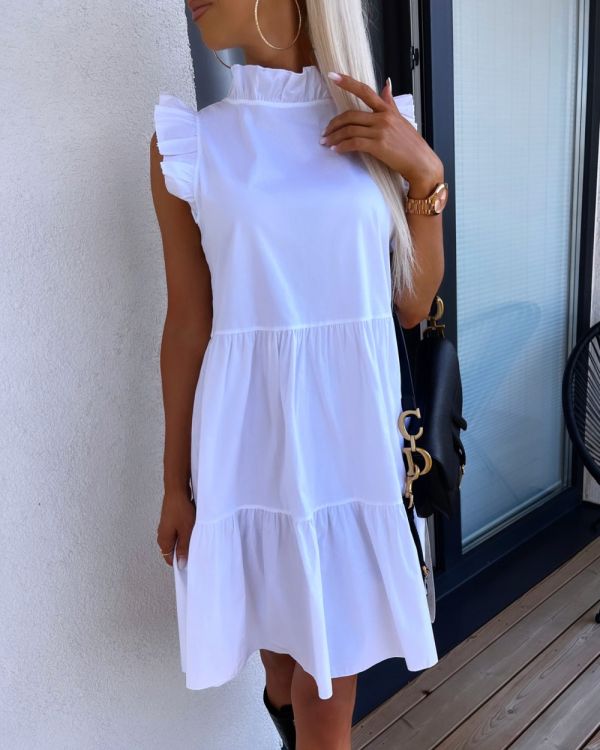 Белое Струящееся платье