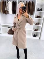 Beež Keskelt Seotav Taskutega Mantel