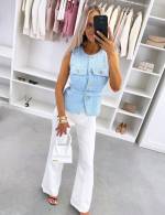 Roosa Kuldsete Nööpidega Vest