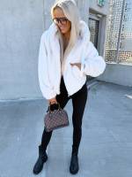 Brūns Mīksta Jaka Ar Rāvējslēdzēju