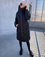 Juoda Quilted Light Winter Coat With High Collar