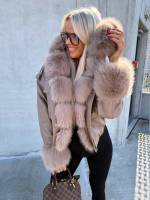 Bēša Bomberjaka Ar Kapuci Un Siltu Oderi