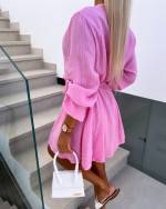 Light Pink Keskelt Seotav Kleit