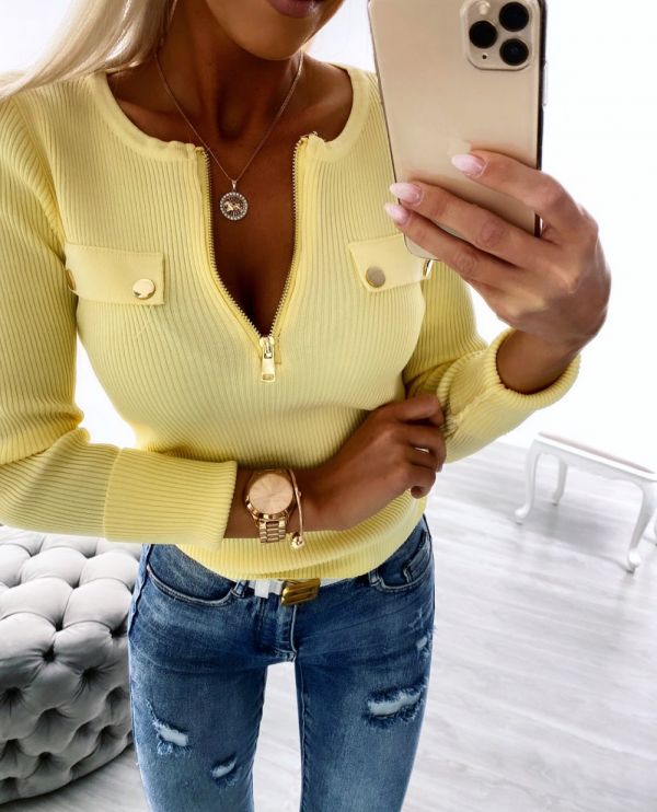 Yellow Gold Detail Sweater