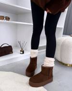 Pruun Paksema Tallaga UGG Stiilis Saapad