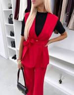 Фуксии Жилет-пиджак с завязкой спереди