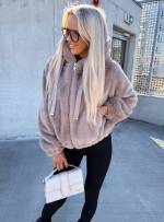 Brūns Mīksta Jaka Ar Rāvējslēdzēju