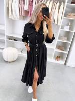 Roosa Vööga Pikem Kleit