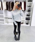 Hall Kõrge Kaelusega Pehme Kampsun