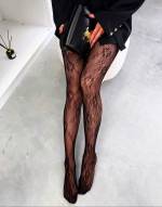 Black Patterned Tights