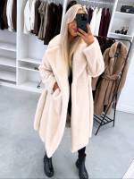 Pruun Luksuslik Eest Seotav Talvemantel