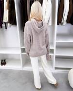 Pelēks Mīksts Džemperis Ar Kapuci