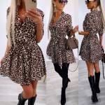 Leopard Tie Shirt Dress