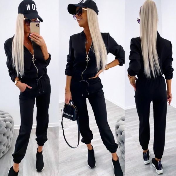 Black Casual Two-piece Set