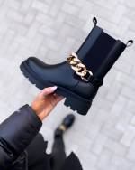 Black Boots With Golden Chain