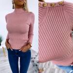 Grey Gold Button Sweater