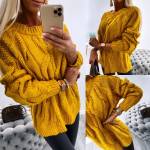 Geltona „Oversize" Megztinis