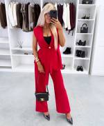 Фуксии Жилет-пиджак с завязкой спереди