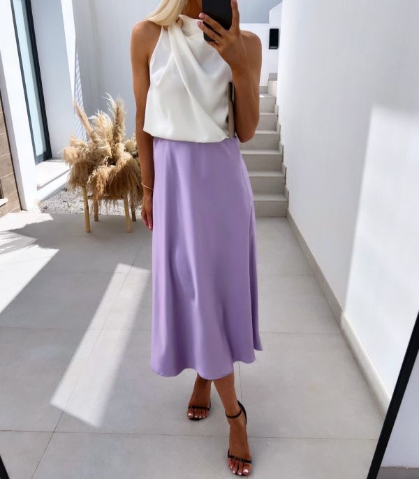Purple Silky Skirt