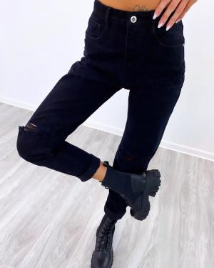 Черный Черные облегающие джинсы в стиле  Mom Fit