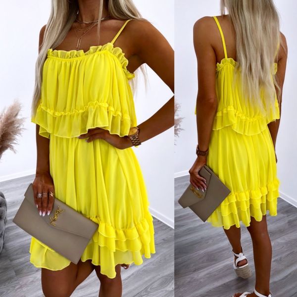 Жёлтый Шифоновое платье, которое можно носить двумя способами