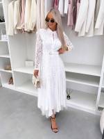 Juoda Nėrinių Suknelė Su Diržu