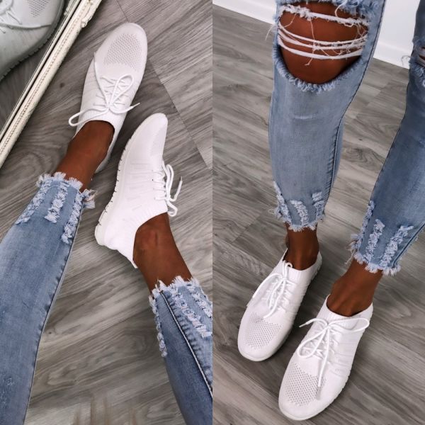 White Comfortable Lightweight Casual Shoes
