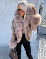 Bēša Bomberjaka Ar Kapuci Un Siltu Oderi