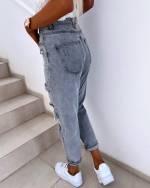 Grey Mom Fit Jeans