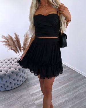 Black Siphon Skirt With Undergarment