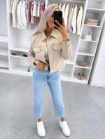 Синий Мягкий свитшот с деталями в золотистом тоне