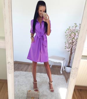 Purple Casual Dress With Pockets